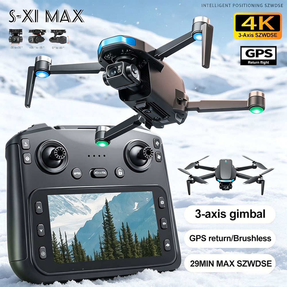 Drone Camera With Gimbal - New S-X1 MAX Drone GPS 8K