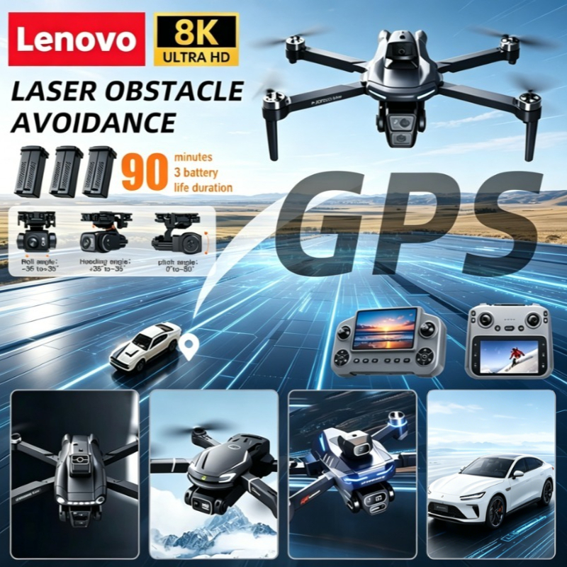 Drone Camera Wide Angle - Lenovo V168 Drone 4K Professinal Three
