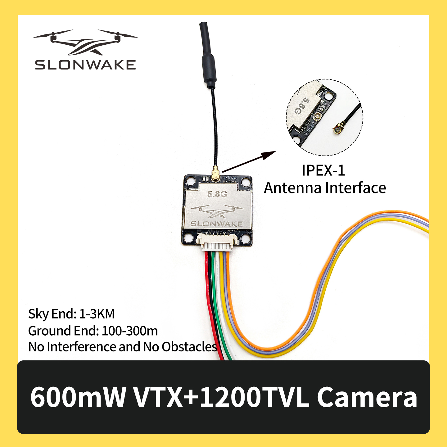 SLONWAKE 5.8G 600mW 7-24V FPV  – Drone Camera Wide Angle recenzja i cena
